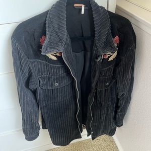 oversized embroidered free people jacket